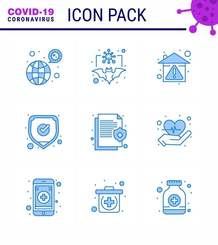 Corona virus disease 9 Blue icon pack suck as safety medical flu stay home prevent viral coronavirus 2019nov disease Vector Design Elements