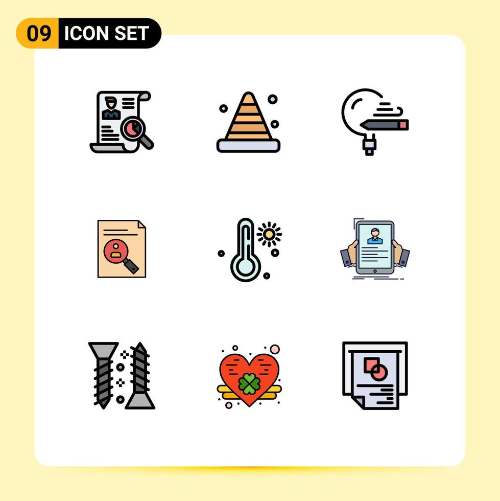 Universal Icon Symbols Group of 9 Modern Filledline Flat Colors of curriculum application road study learning Editable Vector Design Elements