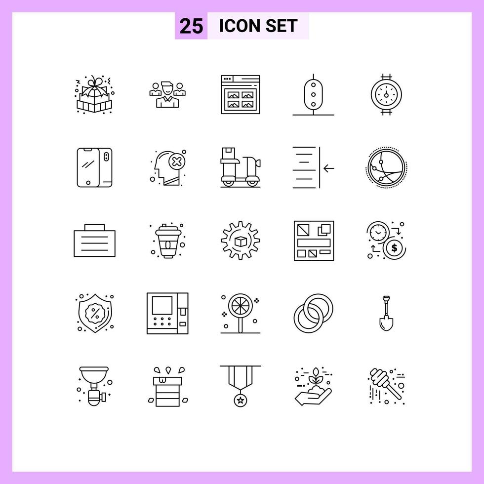 25 Creative Icons Modern Signs and Symbols of vegetable pea squard food website Editable Vector Design Elements