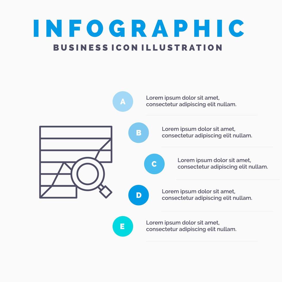 Analysis Analytic Analytics Chart Data Graph Line icon with 5 steps presentation infographics Background vector