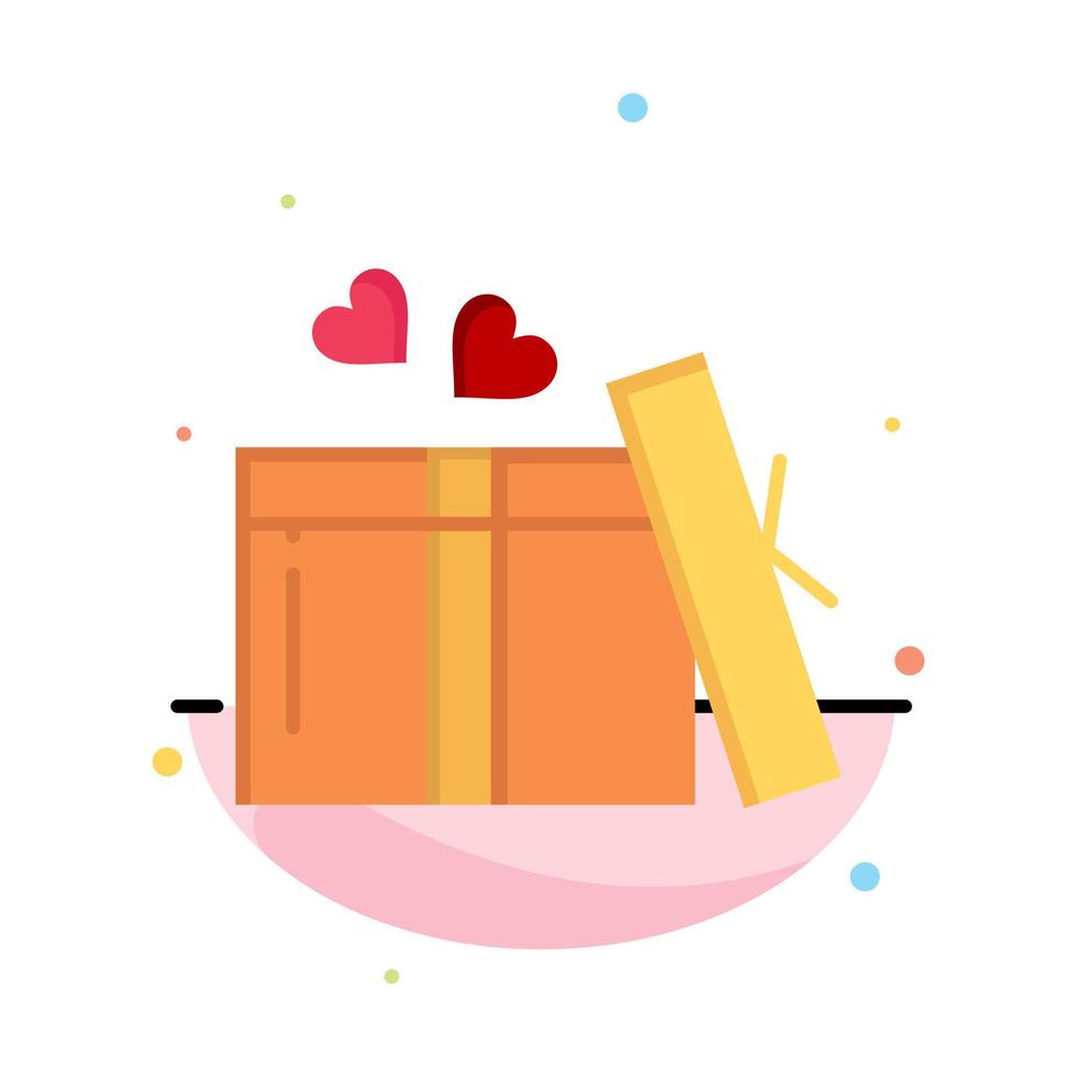 Gift Love Heart Wedding Business Logo Template Flat Color vector