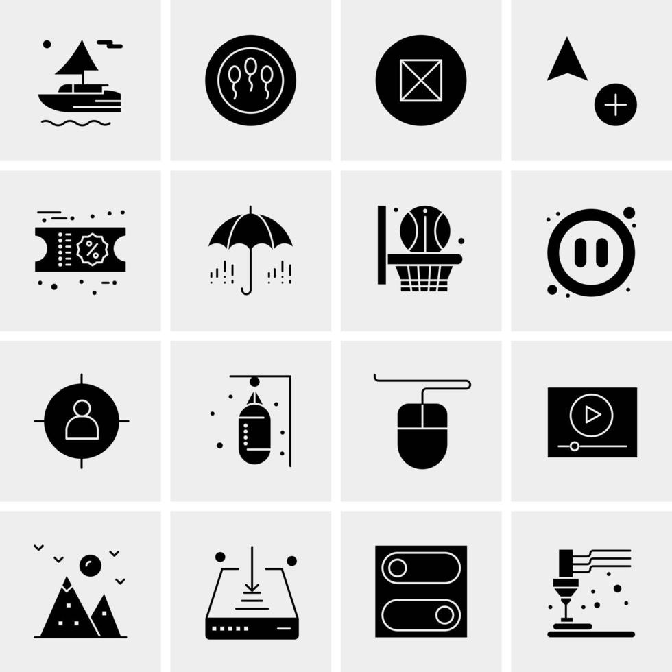 16 iconos de negocios universales vector ilustración de icono creativo para usar en proyectos relacionados con la web y dispositivos móviles