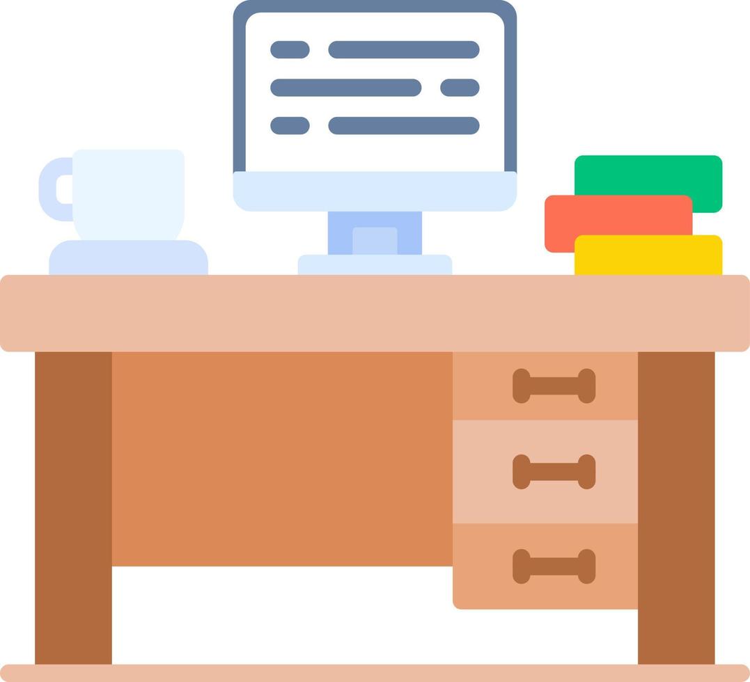 Office Desk Creative Icon Design vector