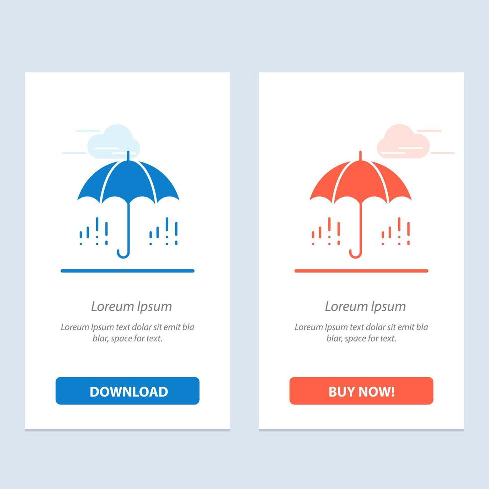 Umbrella Rain Weather Spring  Blue and Red Download and Buy Now web Widget Card Template vector