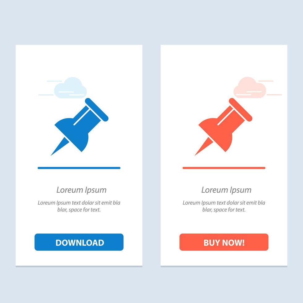 Marker Pin  Blue and Red Download and Buy Now web Widget Card Template vector