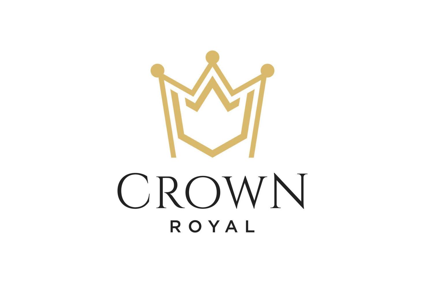 initial logo letter V with crown vector symbol illustration design