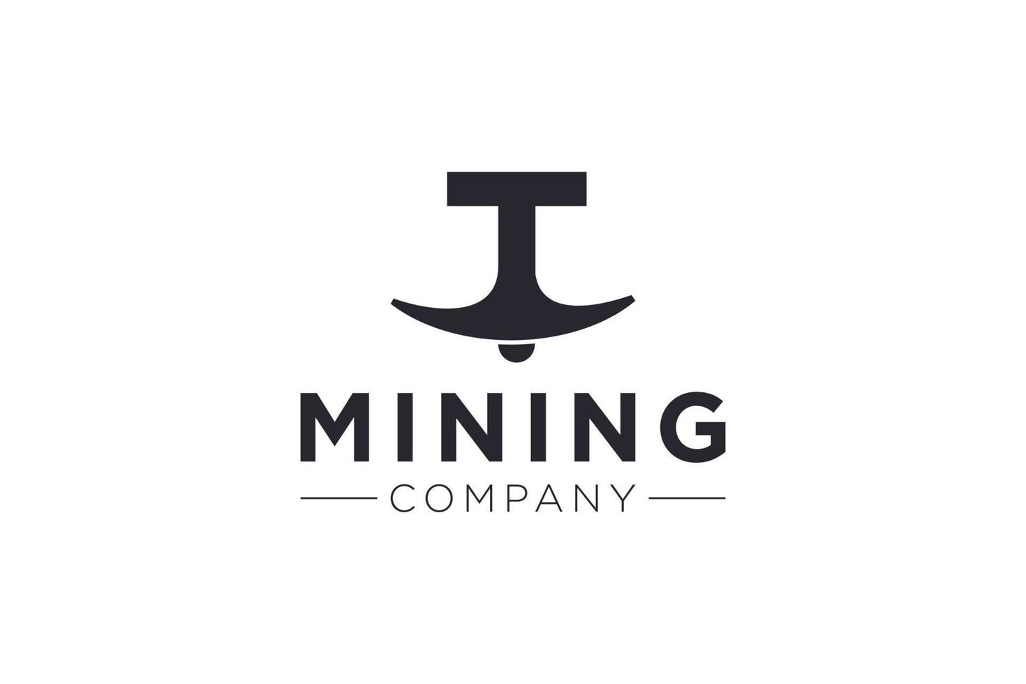 Letter T Mining logo icon design template vector illustration