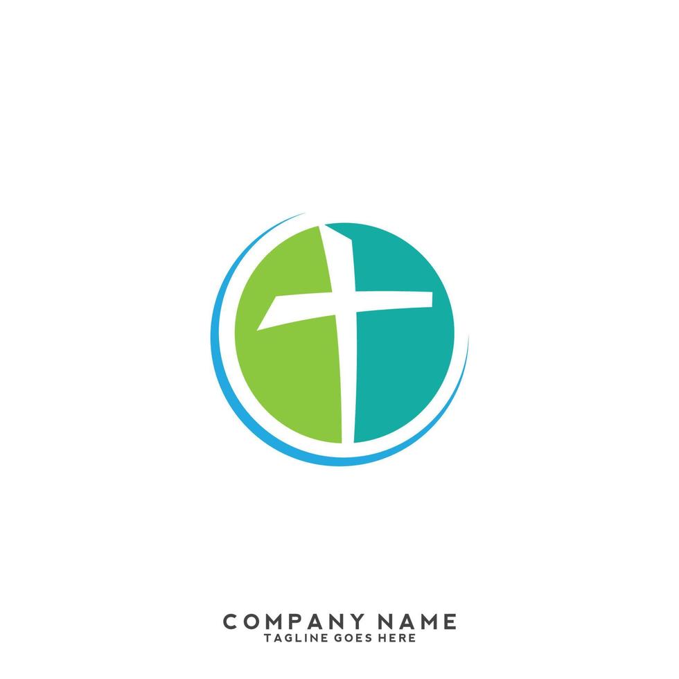 Church logo. Christian symbols. The Cross of Jesus, the fire of the Holy Spirit and the dove. vector