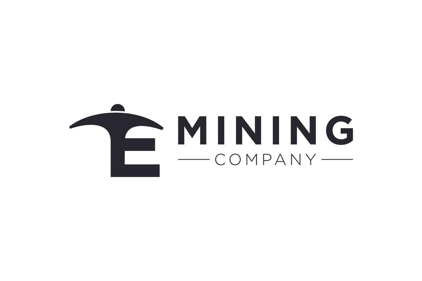 Letter E Mining logo icon design template vector illustration