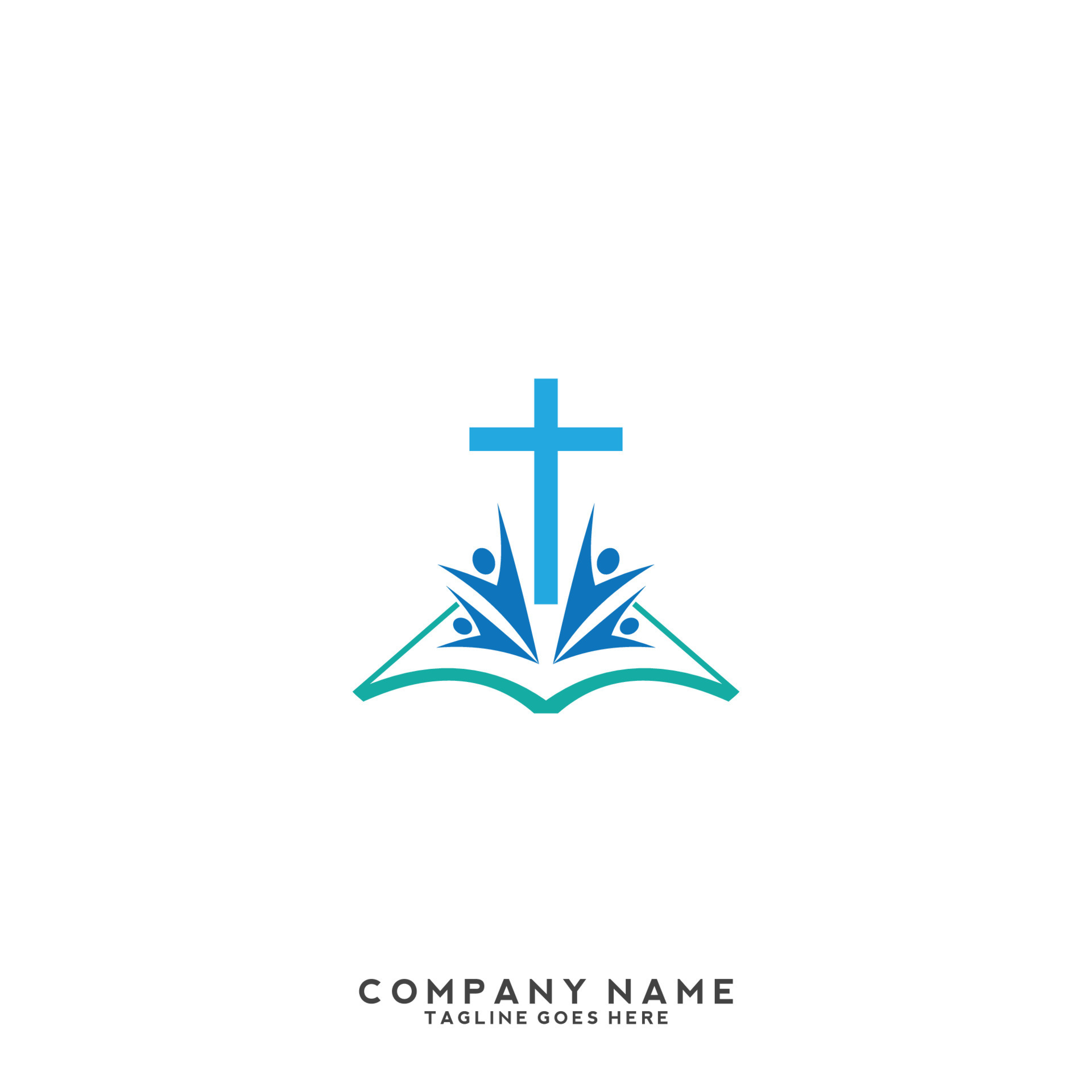 Church logo. Christian symbols. The Cross of Jesus, the fire of the
