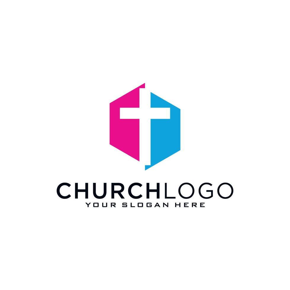 Church logo. Christian symbols. The Cross of Jesus, the fire of the Holy Spirit and the dove. vector