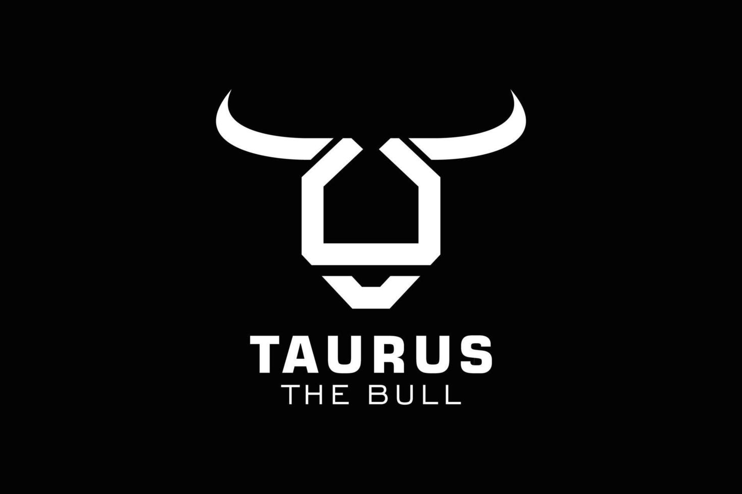 logotipo de letra u, logotipo de toro, logotipo de toro de cabeza, elemento de plantilla de diseño de logotipo de monograma vector
