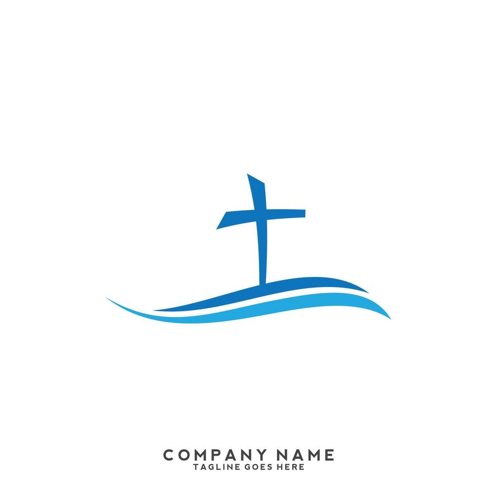 Church logo. Christian symbols. The Cross of Jesus, the fire of the Holy Spirit and the dove. vector