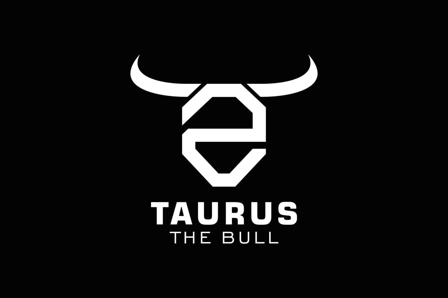 logotipo de la letra z, logotipo de toro, logotipo de toro de cabeza, elemento de plantilla de diseño de logotipo de monograma vector