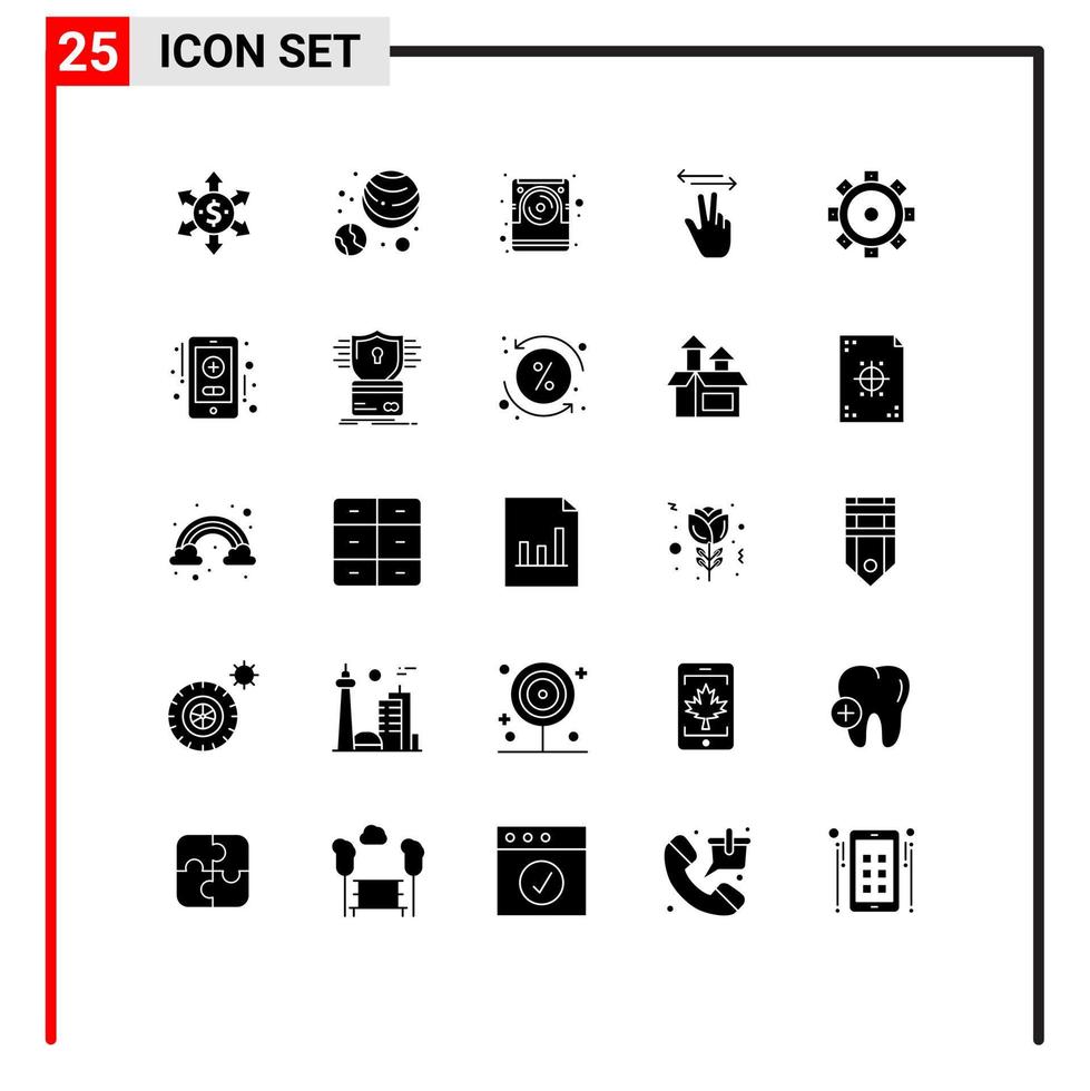 paquete de iconos de vectores de stock de 25 signos y símbolos de línea para la construcción de discos de construcción de atención médica elementos de diseño de vectores editables móviles