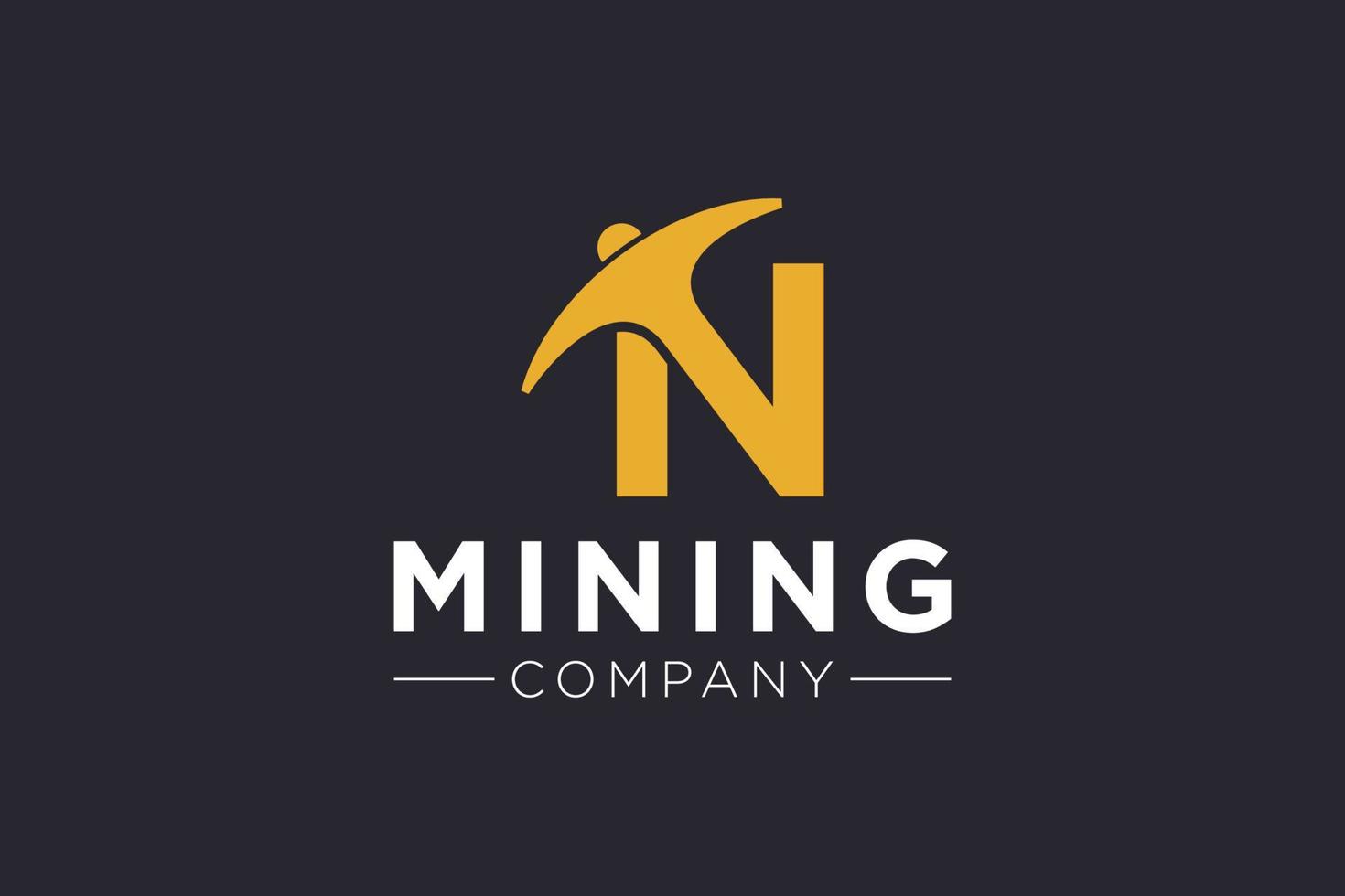 Letter N Mining logo icon design template vector illustration