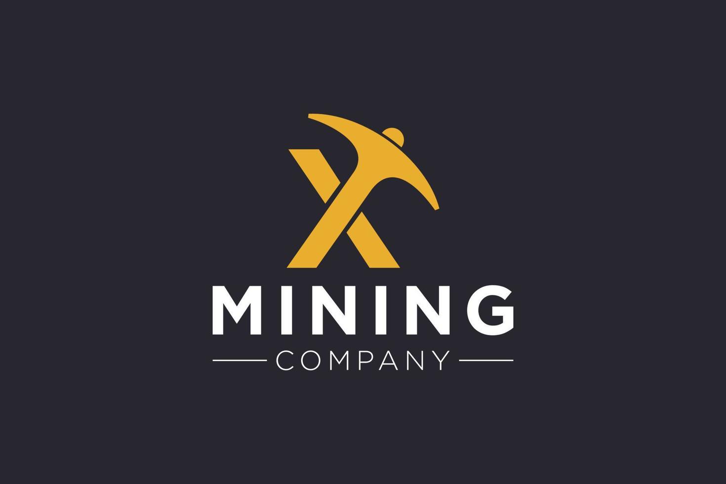 Letter X Mining logo icon design template vector illustration