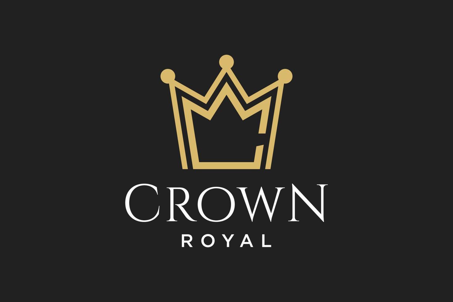 initial logo letter C with crown vector symbol illustration design