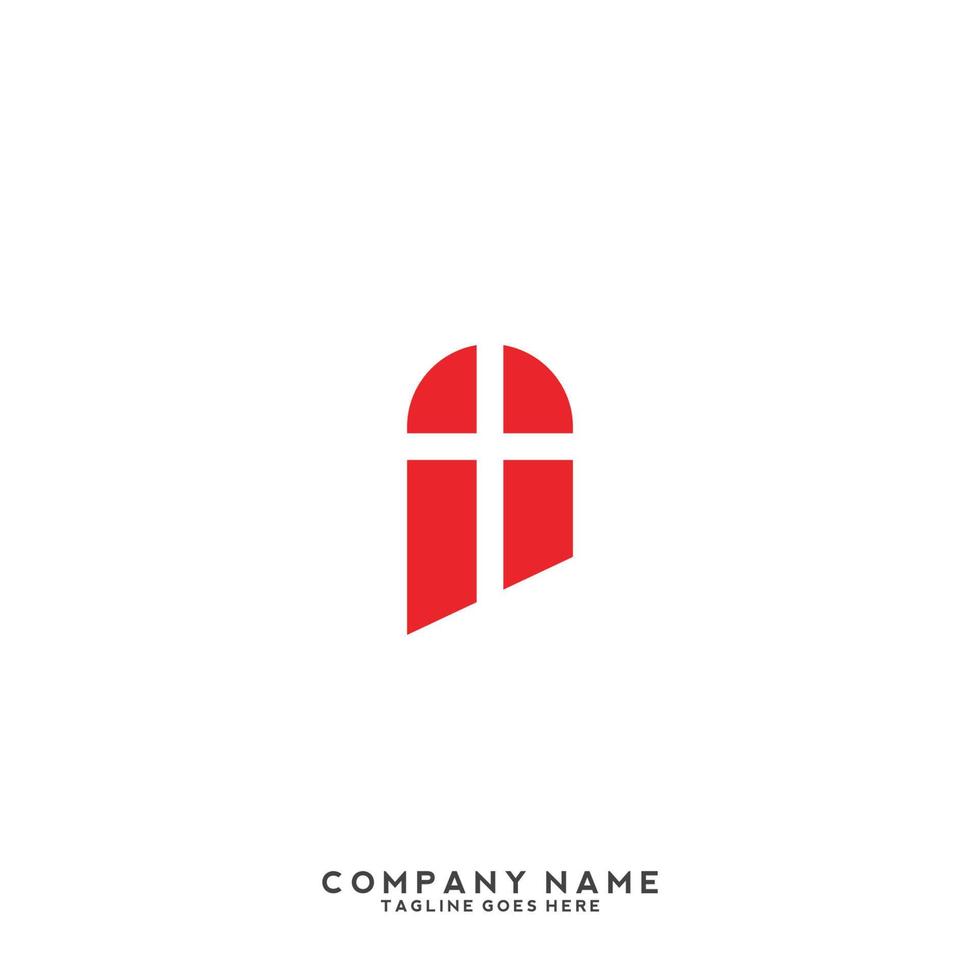 Church logo. Christian symbols. The Cross of Jesus, the fire of the Holy Spirit and the dove. vector