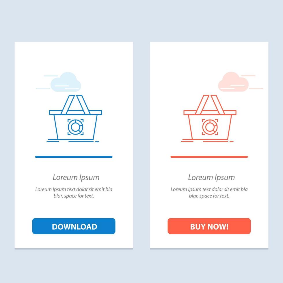 Cart Add To Cart Basket Shopping  Blue and Red Download and Buy Now web Widget Card Template vector