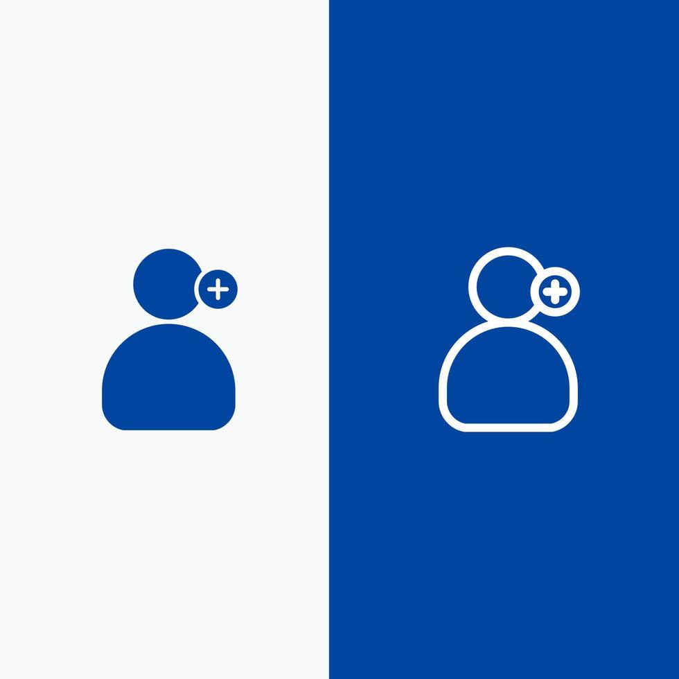 Man Work Working Medical Line and Glyph Solid icon Blue banner Line and Glyph Solid icon Blue banner vector