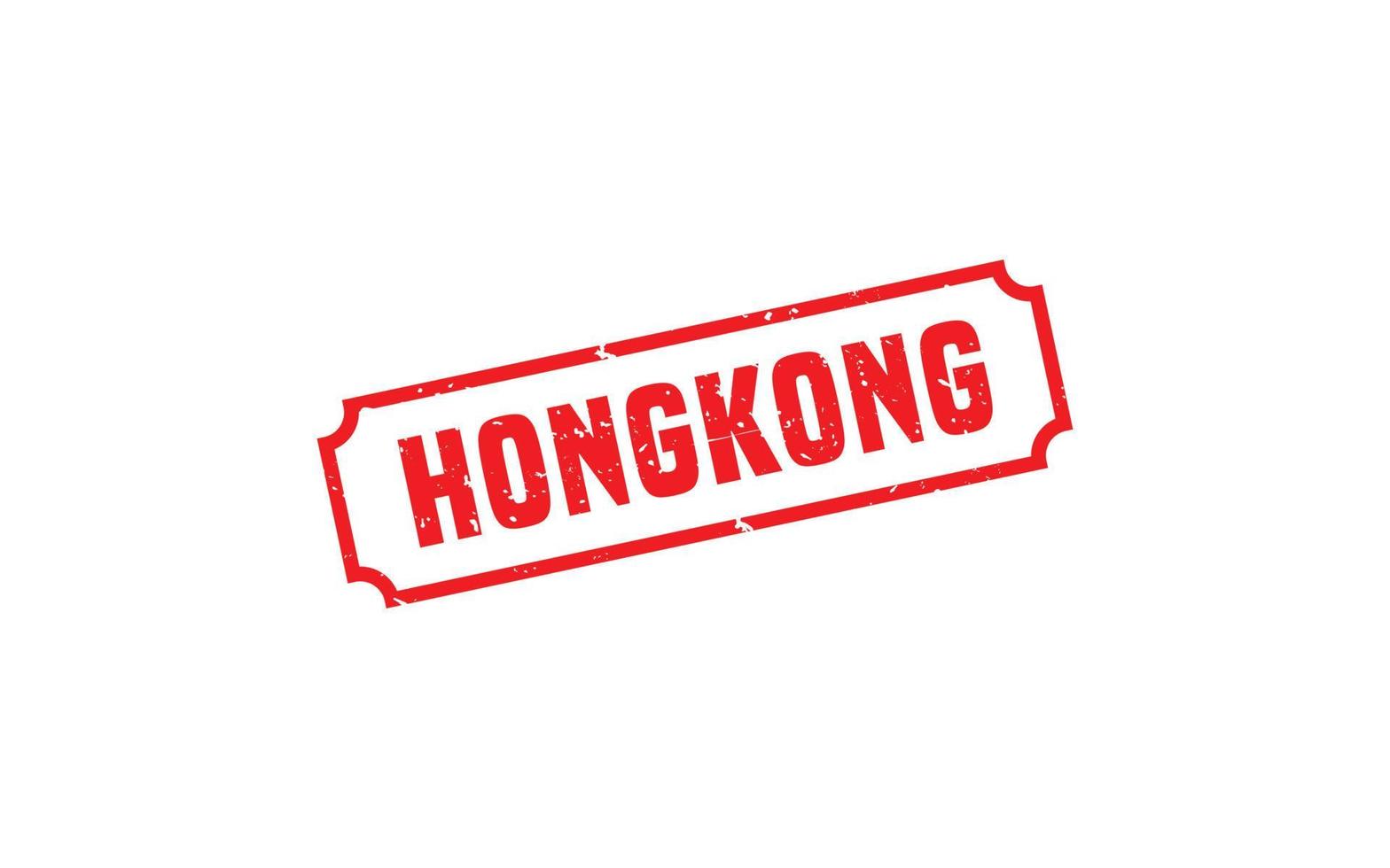 caucho de sello de hong kong con estilo grunge sobre fondo blanco vector
