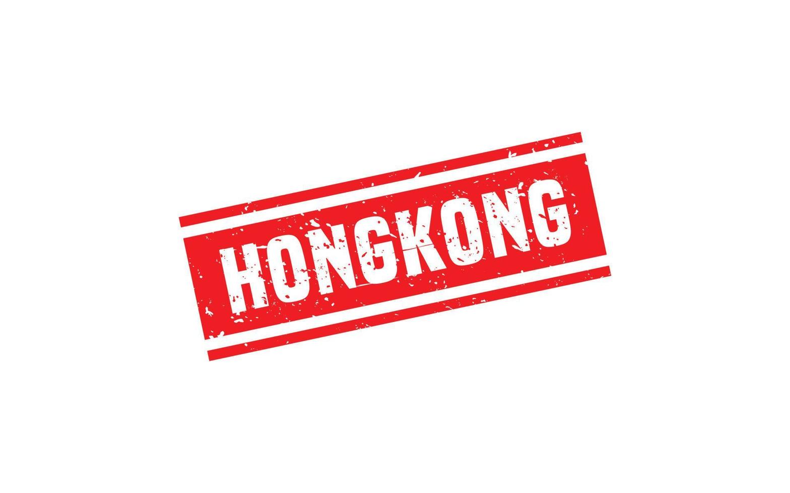 caucho de sello de hong kong con estilo grunge sobre fondo blanco vector