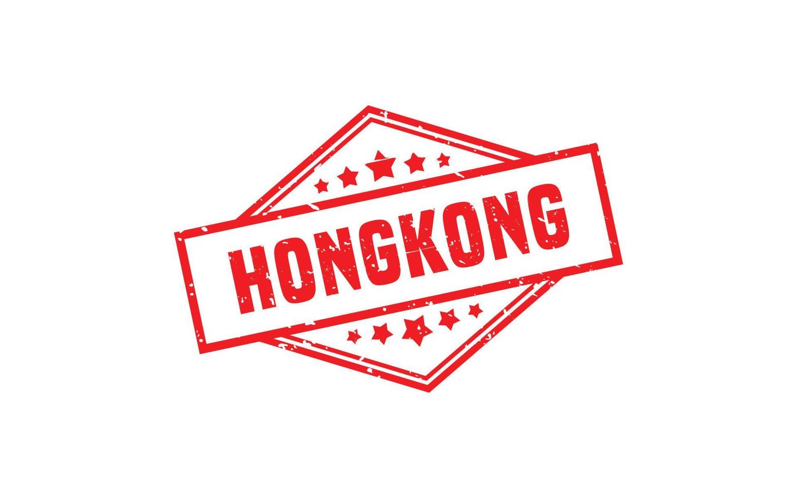 caucho de sello de hong kong con estilo grunge sobre fondo blanco vector