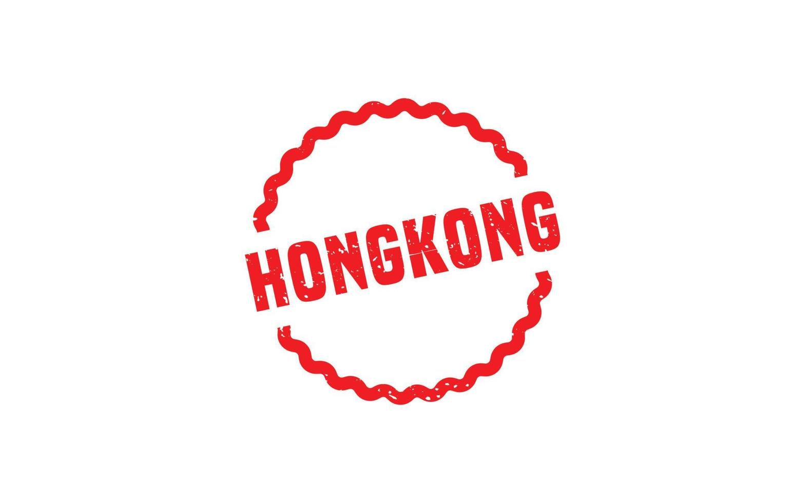 caucho de sello de hong kong con estilo grunge sobre fondo blanco vector