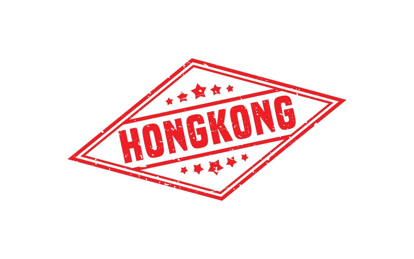 caucho de sello de hong kong con estilo grunge sobre fondo blanco vector