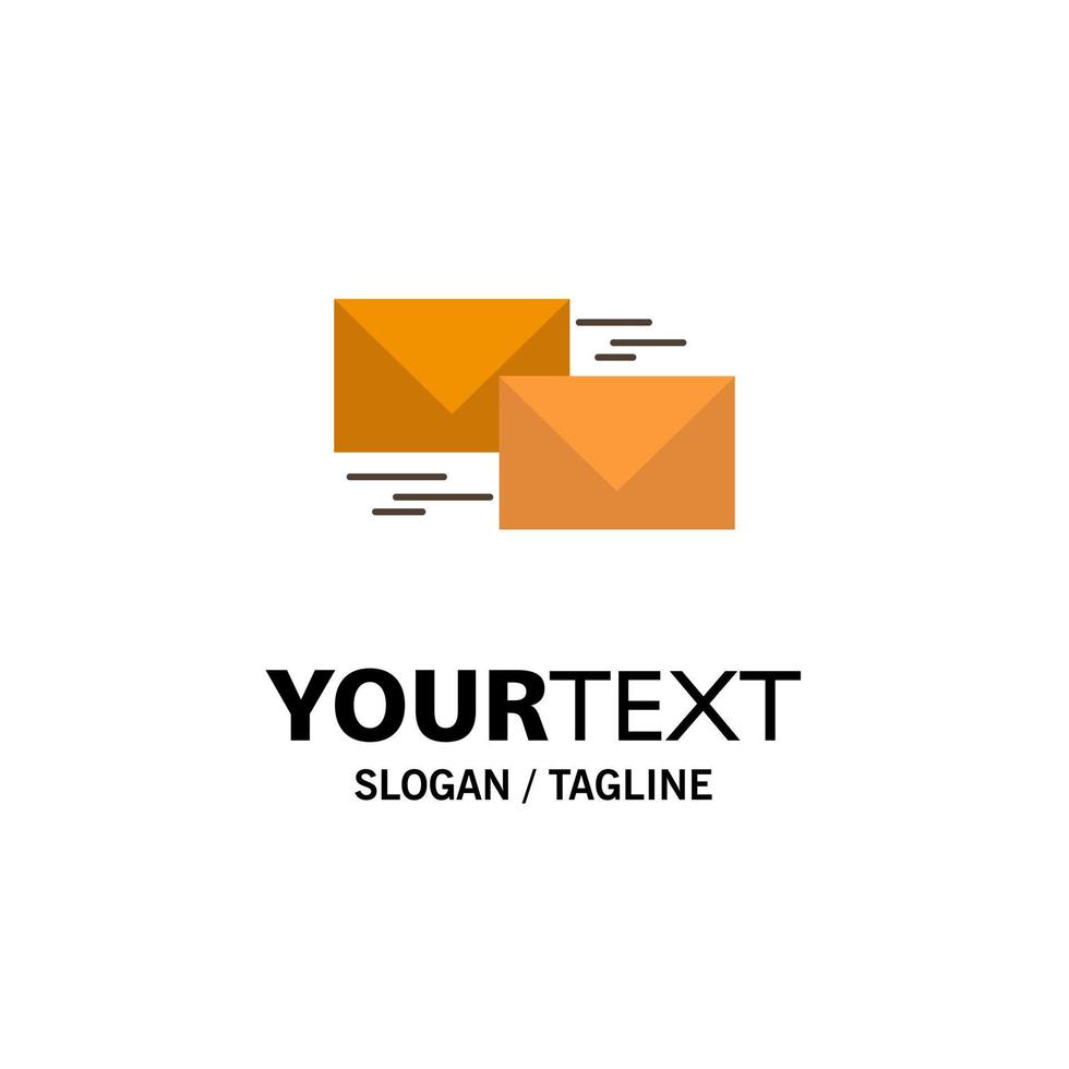 Mail Reply Forward Business Correspondence Letter Business Logo Template Flat Color vector