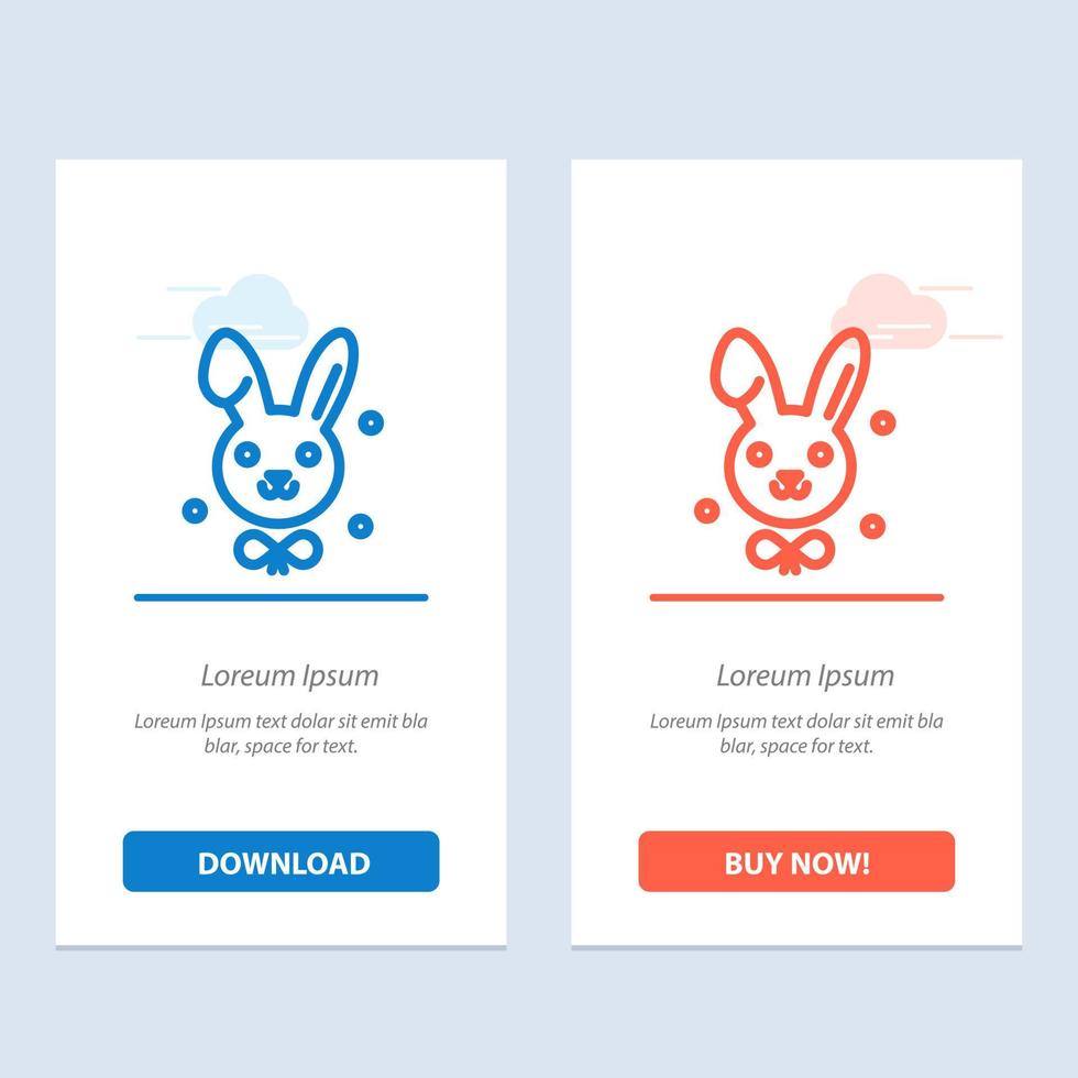 Bunny Easter Rabbit  Blue and Red Download and Buy Now web Widget Card Template vector