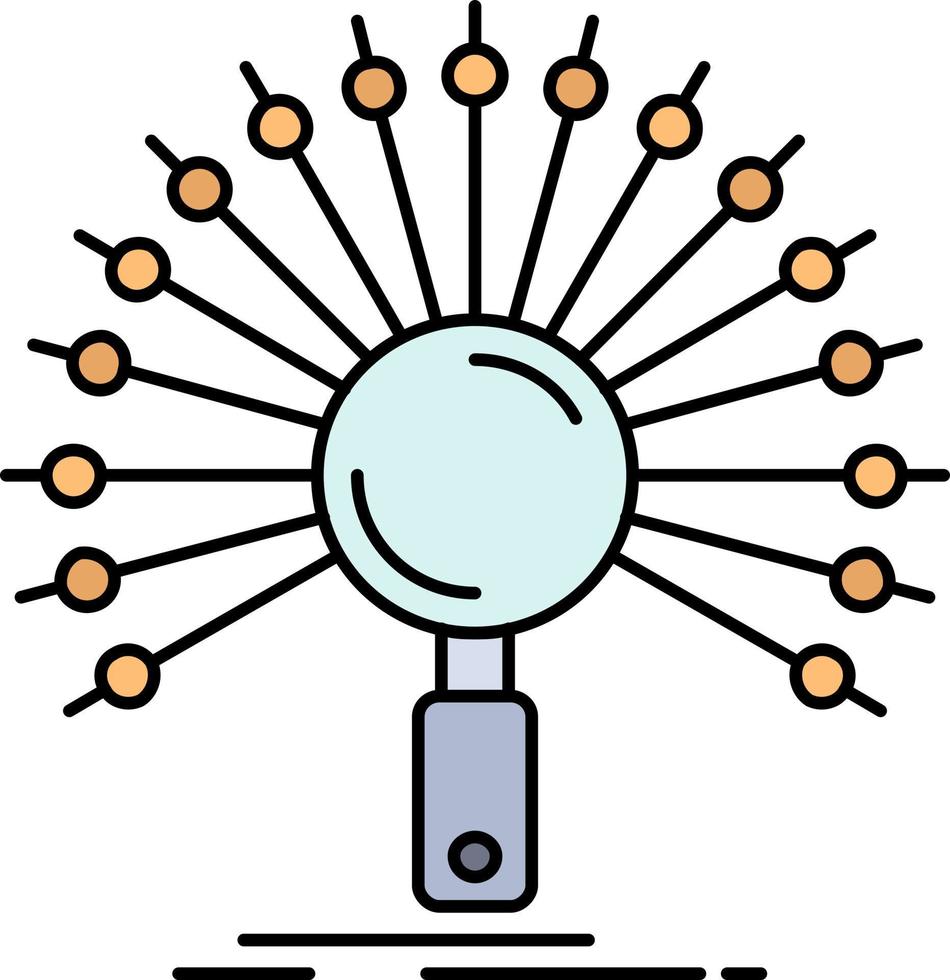 Data information informational network retrieval Flat Color Icon Vector