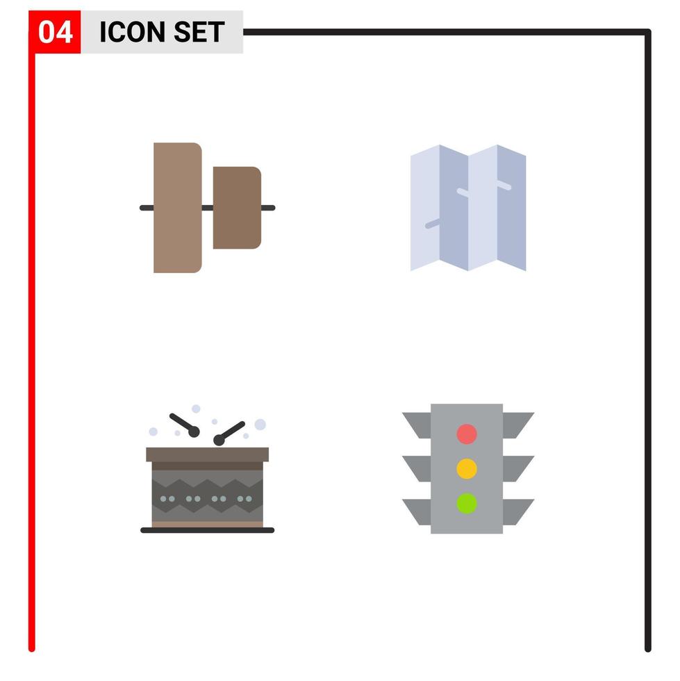Universal Icon Symbols Group of 4 Modern Flat Icons of align happy map celebration traffic Editable Vector Design Elements