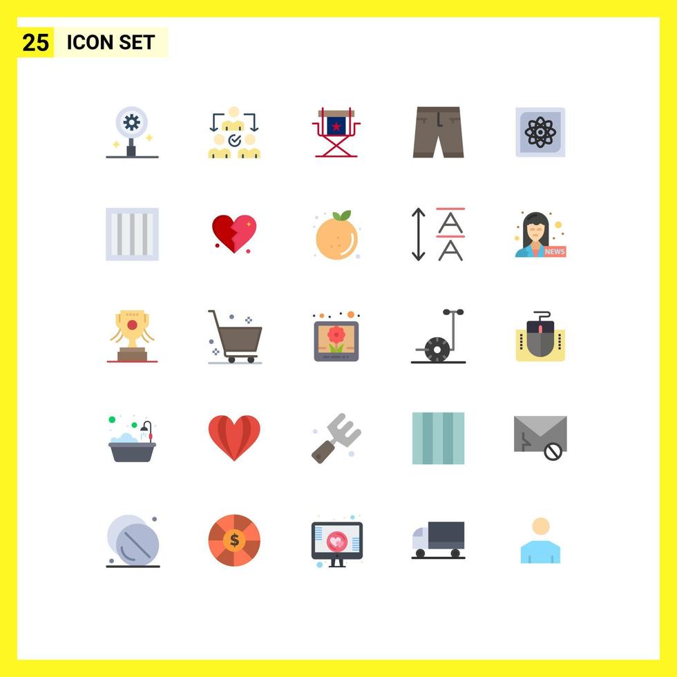 25 Universal Flat Colors Set for Web and Mobile Applications shorts clothing chair clothe television Editable Vector Design Elements