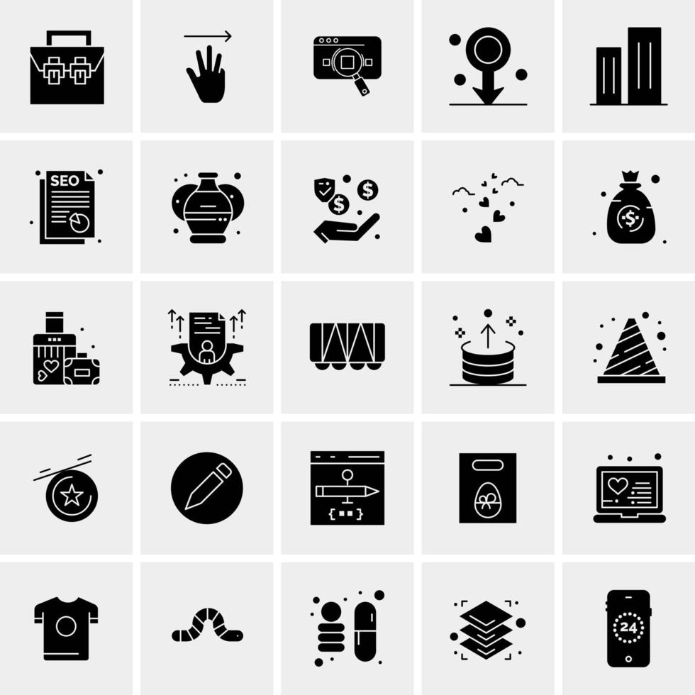 25 iconos de negocios universales vector ilustración de icono creativo para usar en proyectos relacionados con la web y dispositivos móviles