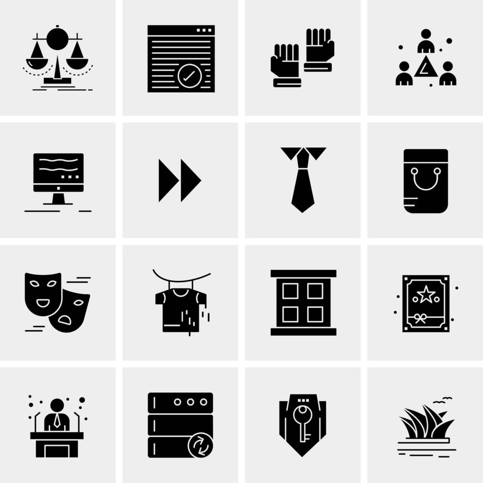 16 iconos de negocios universales vector ilustración de icono creativo para usar en proyectos relacionados con la web y dispositivos móviles