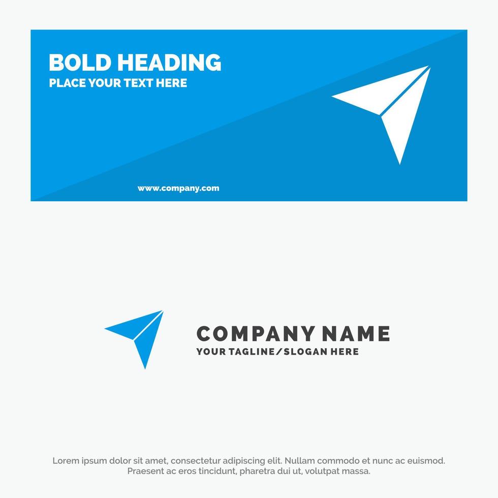 Arrow Pointer Up Next SOlid Icon Website Banner and Business Logo Template vector