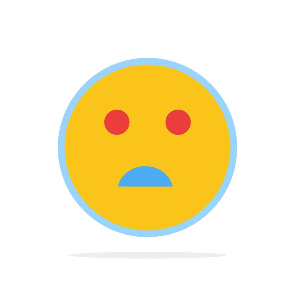 triste emojis escuela resumen círculo fondo plano color icono vector