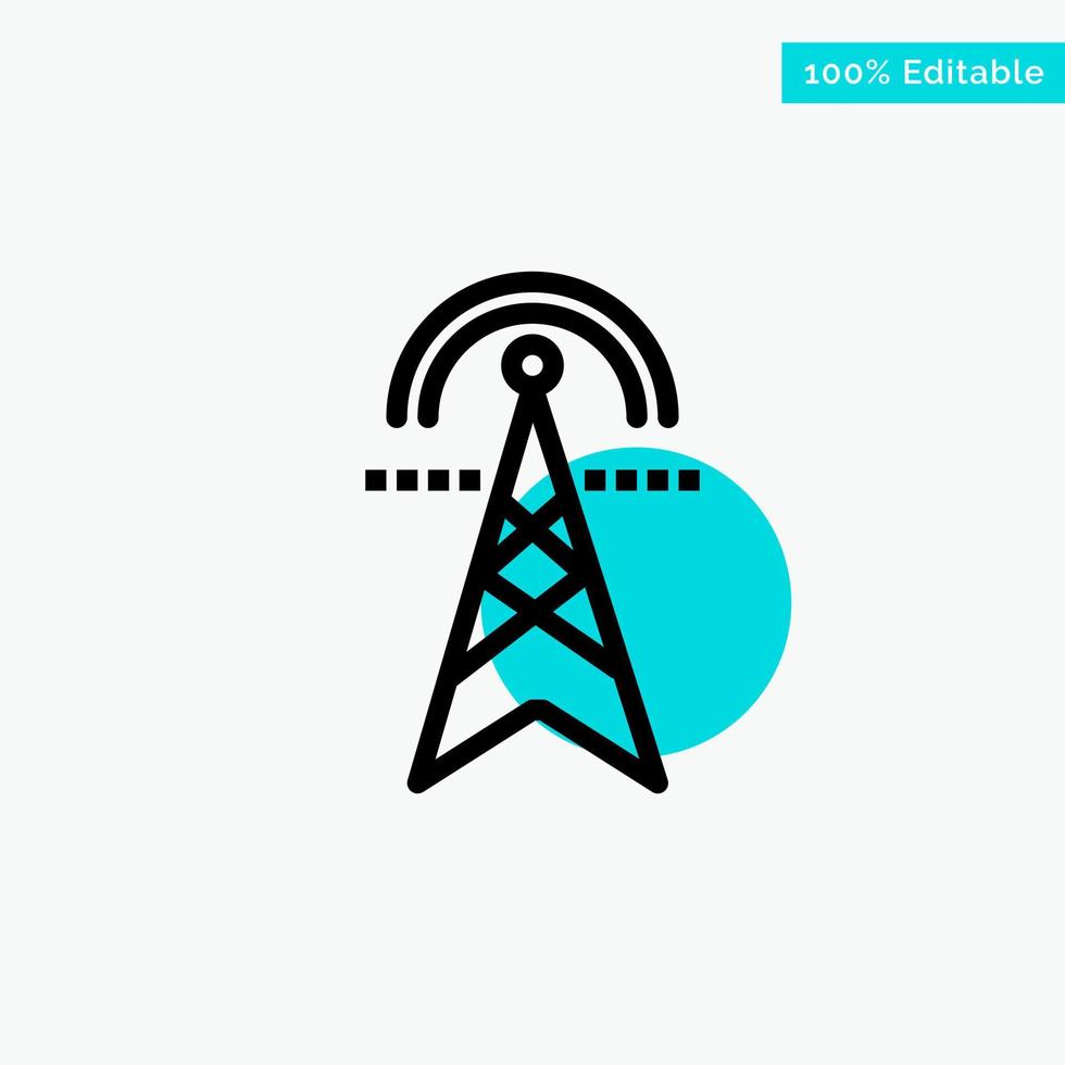 Electric Tower Electricity Power Tower Computing turquoise highlight circle point Vector icon