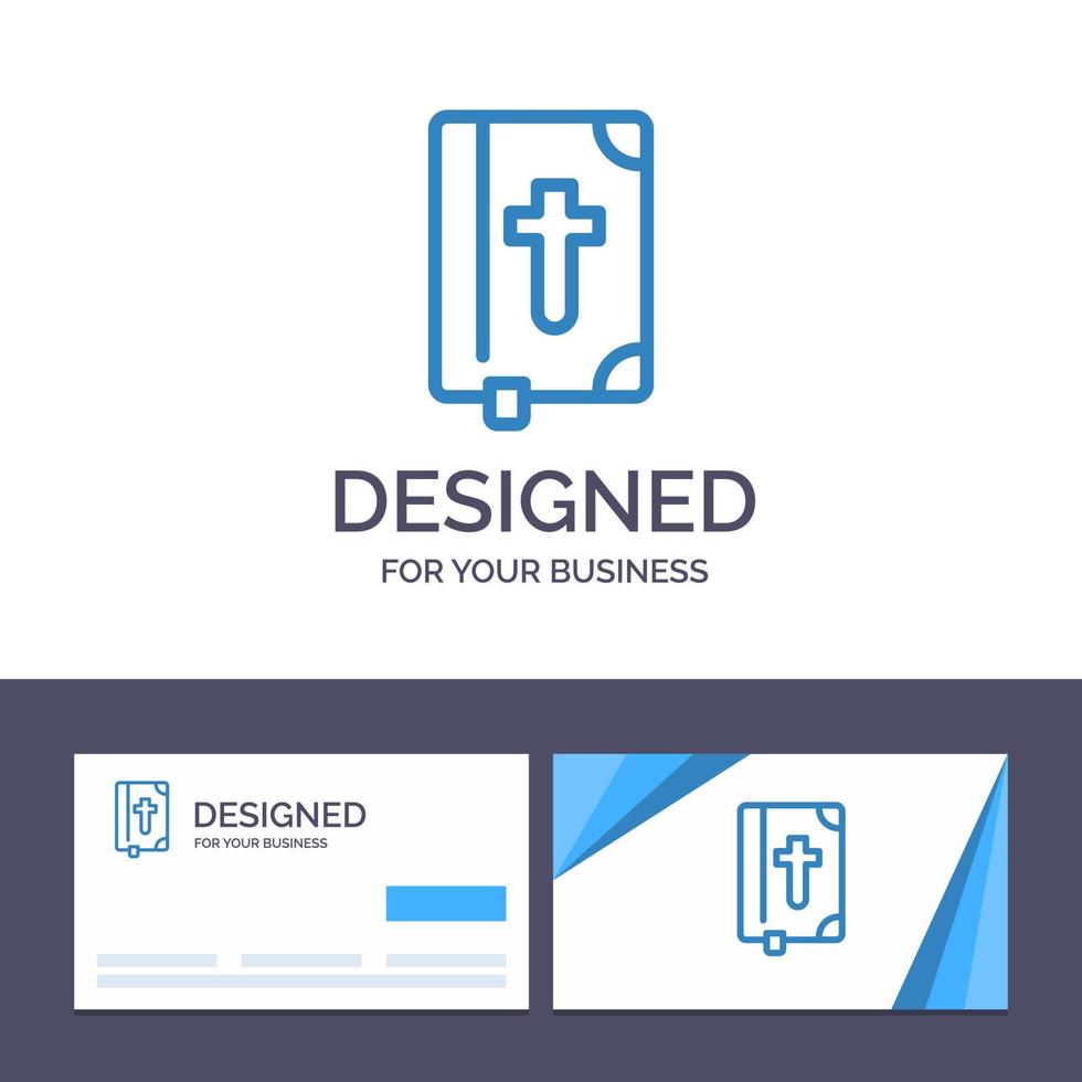 Creative Business Card and Logo template Book Bible Easter Holiday Vector Illustration