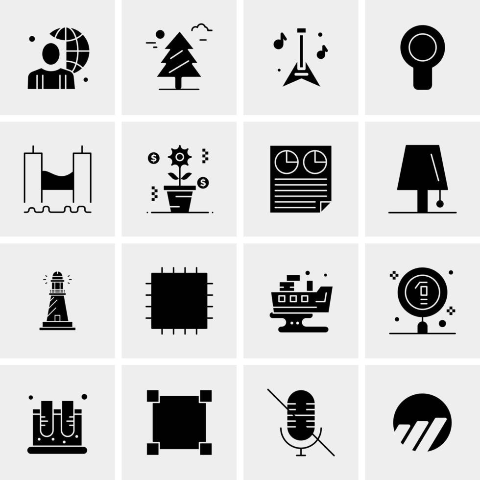 16 iconos de negocios universales vector ilustración de icono creativo para usar en proyectos relacionados con la web y dispositivos móviles