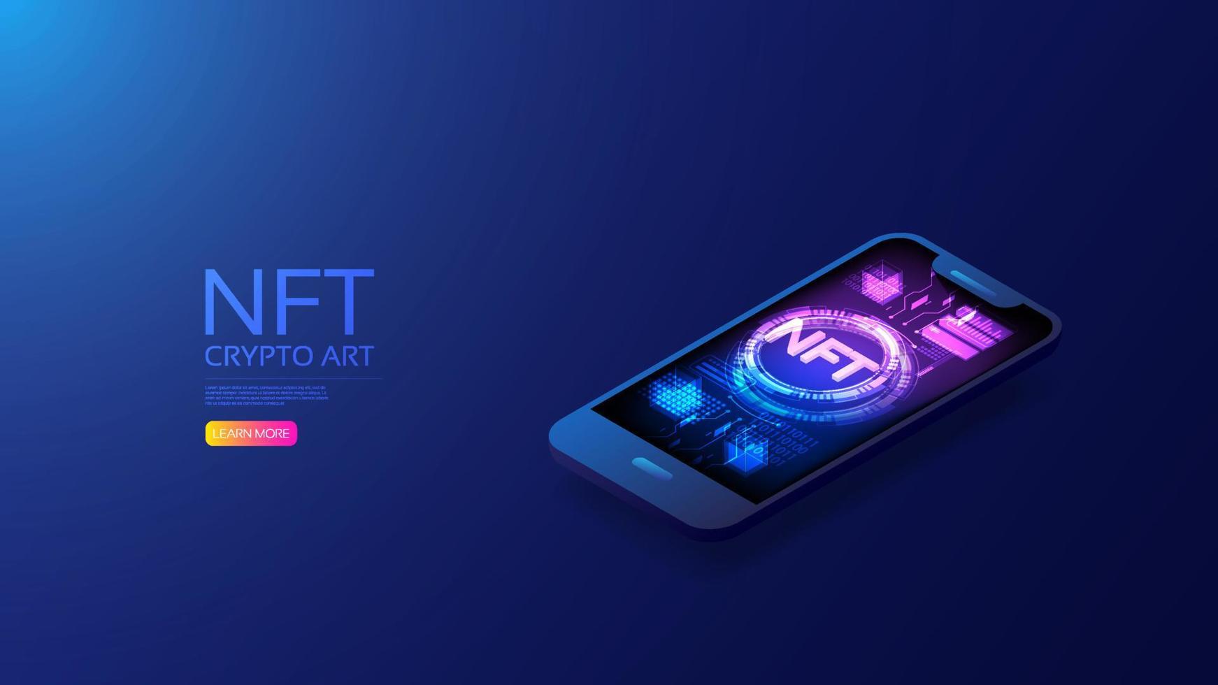 Isometric smartphone NFT vector