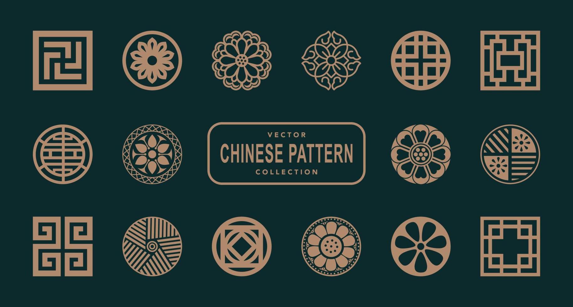 Chinese traditional pattern material vector