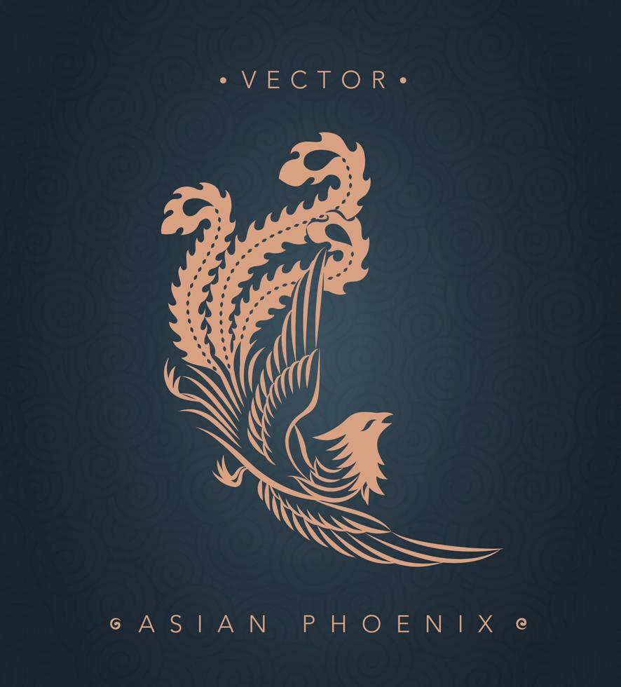 phoenix asiático patrón de tótem de phoenix chino vector