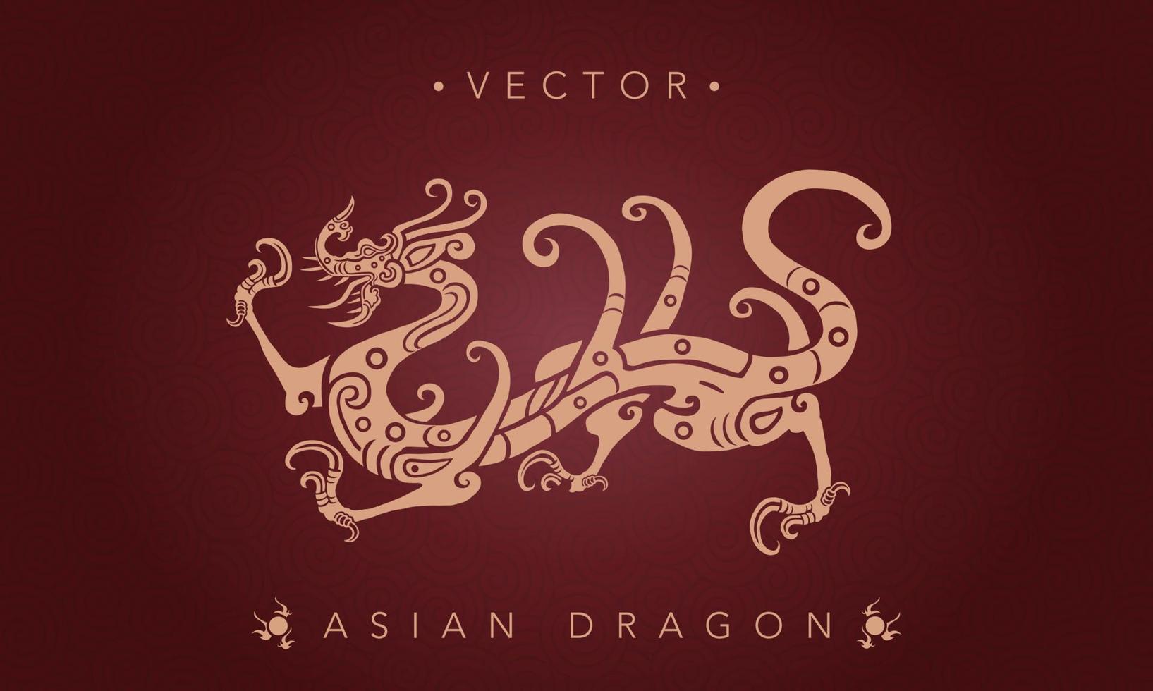 Asian dragon chinese dragon totem pattern vector