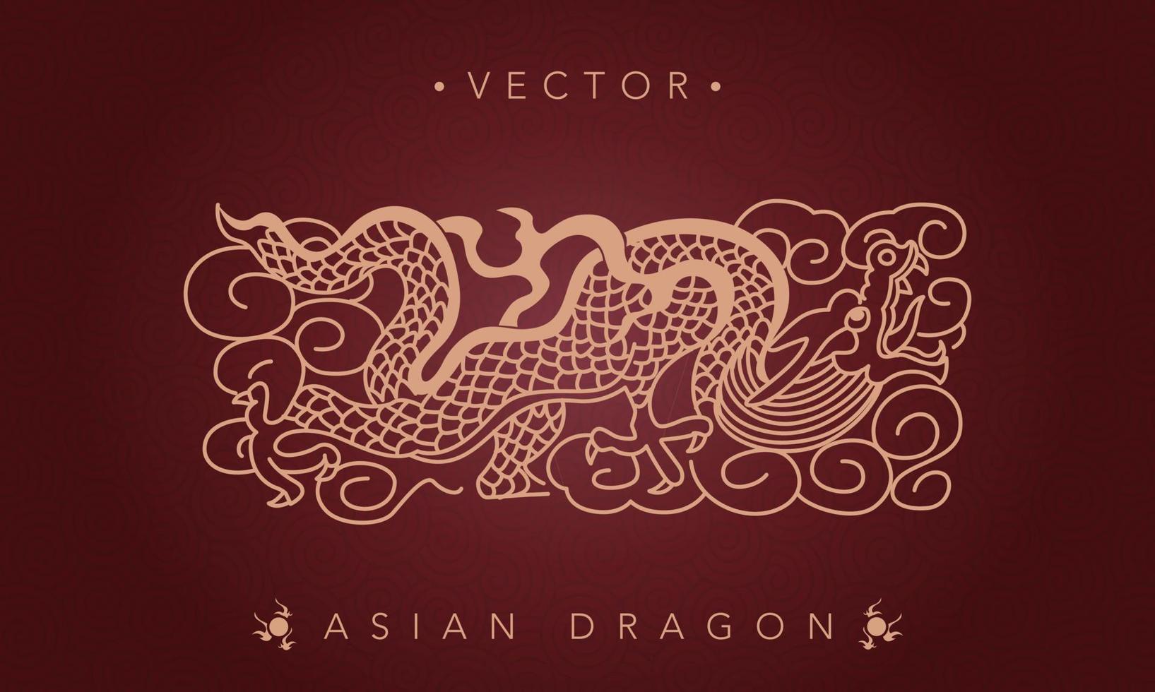 Asian dragon chinese dragon totem pattern vector