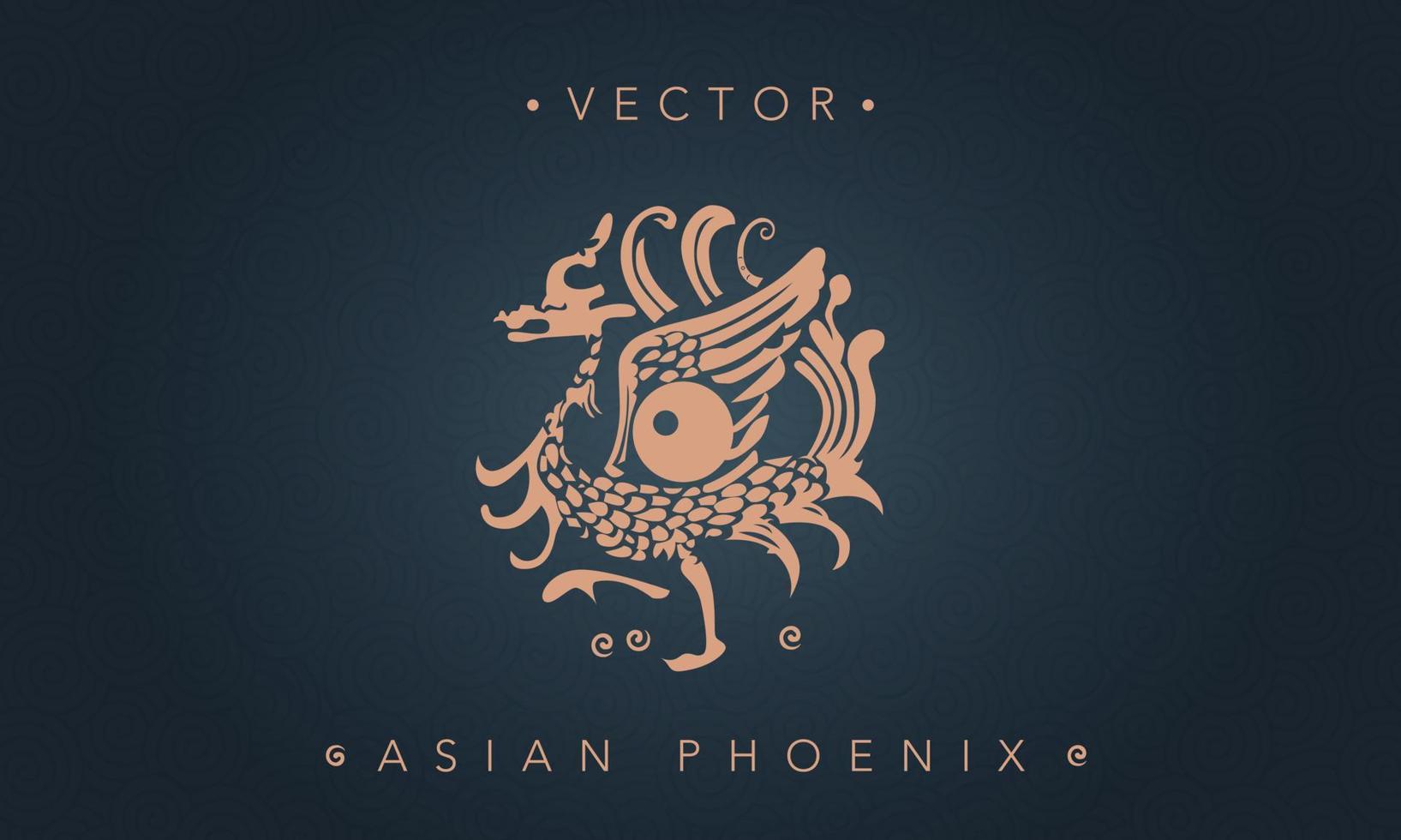 Asian phoenix chinese phoenix totem pattern vector