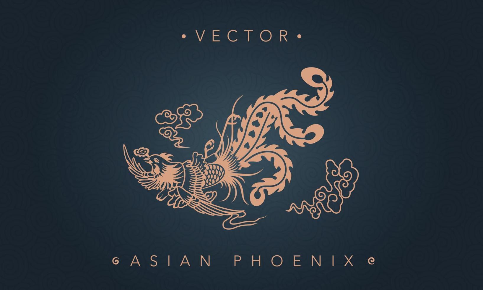 Asian phoenix chinese phoenix totem pattern vector