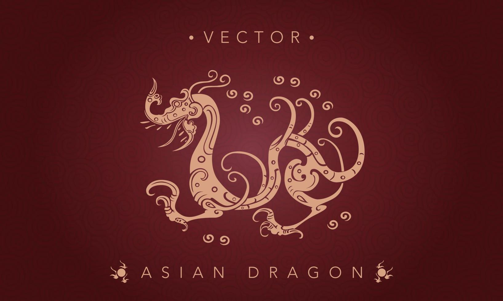 Asian dragon chinese dragon totem pattern vector